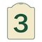 Signmission Designer Series Sign W/ Number 3, Tan & Green Heavy-Gauge Aluminum Sign, 24" x 18", TG-1824-22896 A-DES-TG-1824-22896 - alternate 1